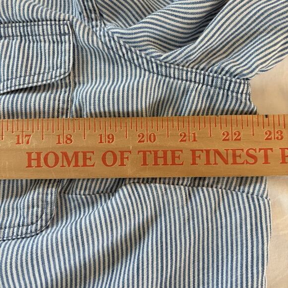 Lands’ End Women’s Blue & White Stripe Button Down Shirt 100% Lyocell Size 1X - Picture 10 of 11